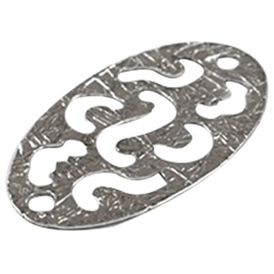 925 Sterling Silver Decorated Oval Disc
