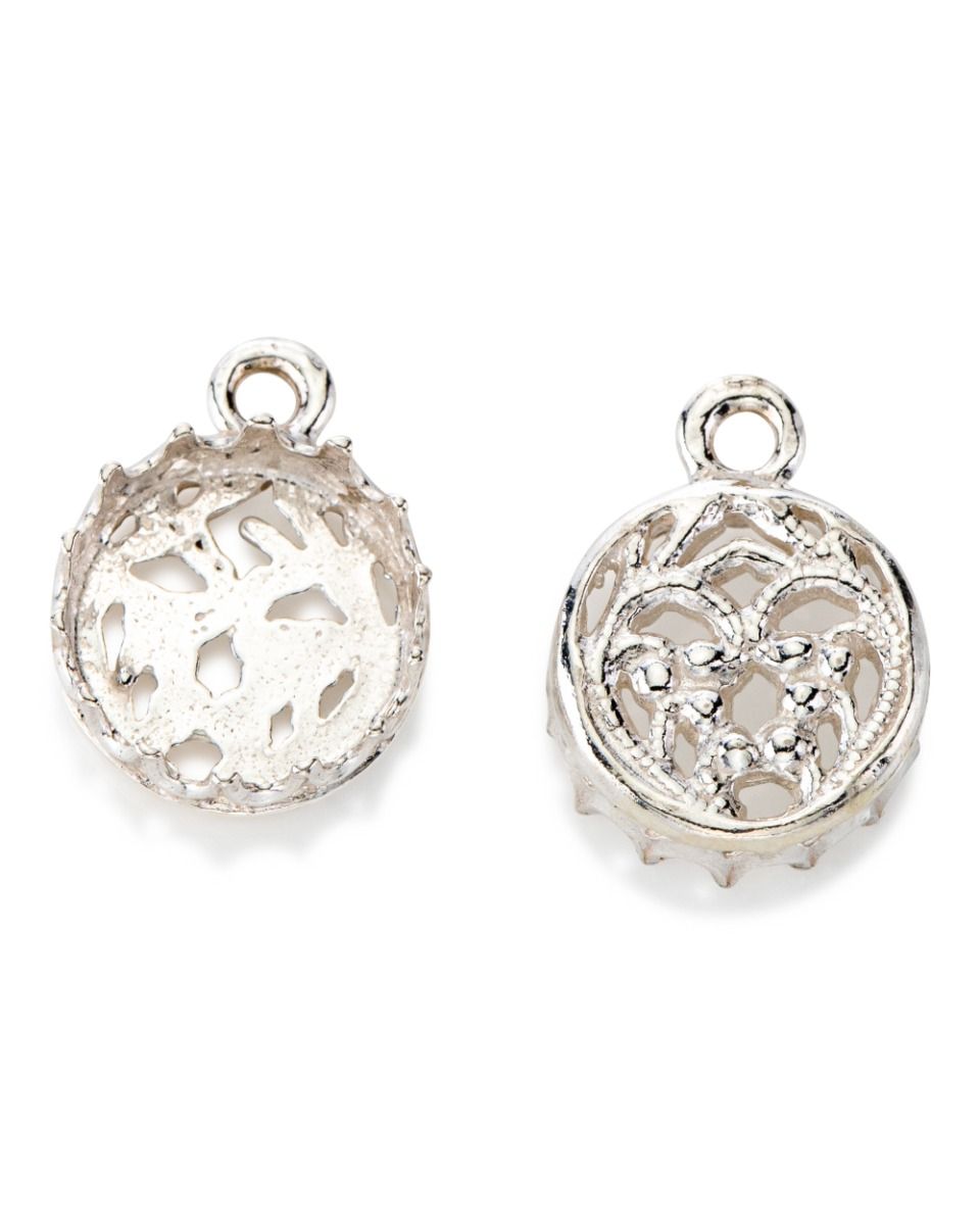 Sterling Silver Decorative Bezel Cup 10mm + Ring (Gallery 1117H, Bottom Gallery 3331)