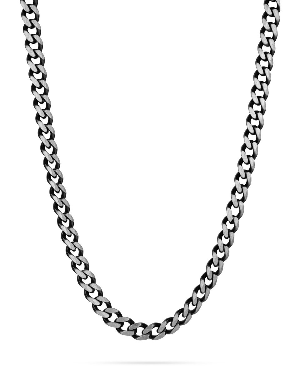 Oxidized 925 Sterling Silver Curb Link Chain 7.4X9.6mm