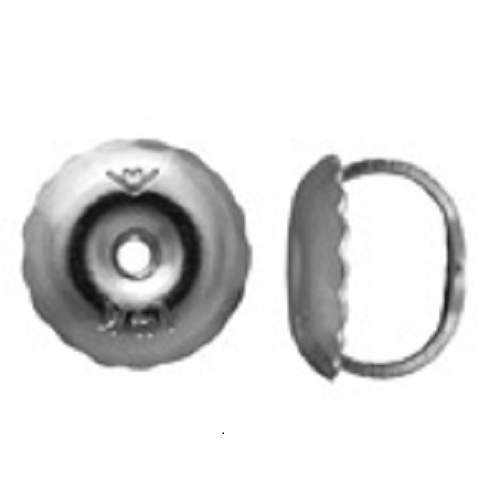 14K White Gold Threaded Earnut 