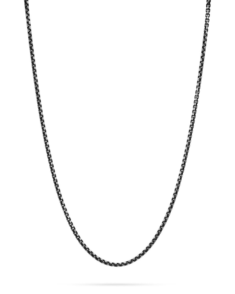 Blackened 925 Sterling Silver Diamond Cut Round Chain 2.5mm