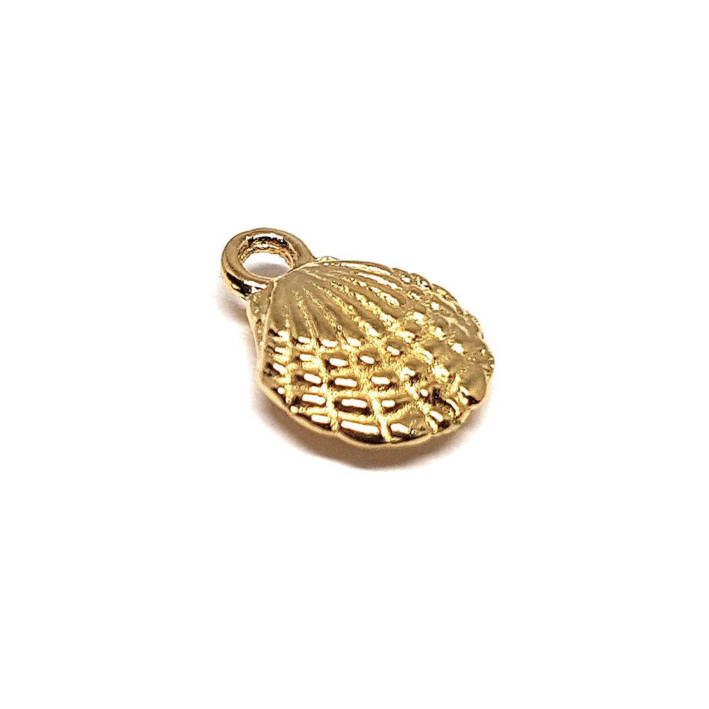 14K Gold Plated Shell Pendant With Ring