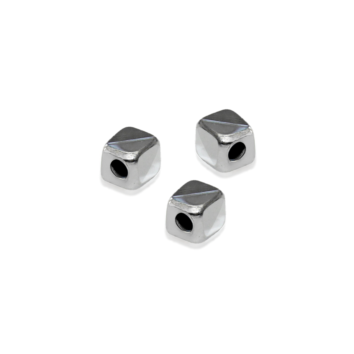 925 Sterling Silver 3mm Square Triangular-Cut Bead 